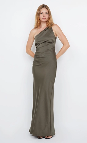 LUNETTA ASYM DRESS - DARK WILLOW Sleeveless Skin Hug