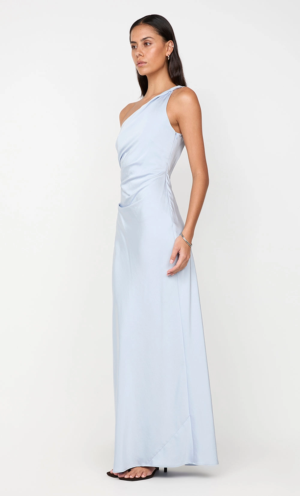 Matte-Lining Clean Outfit LUNETTA ASYM DRESS - DUSTY BLUE