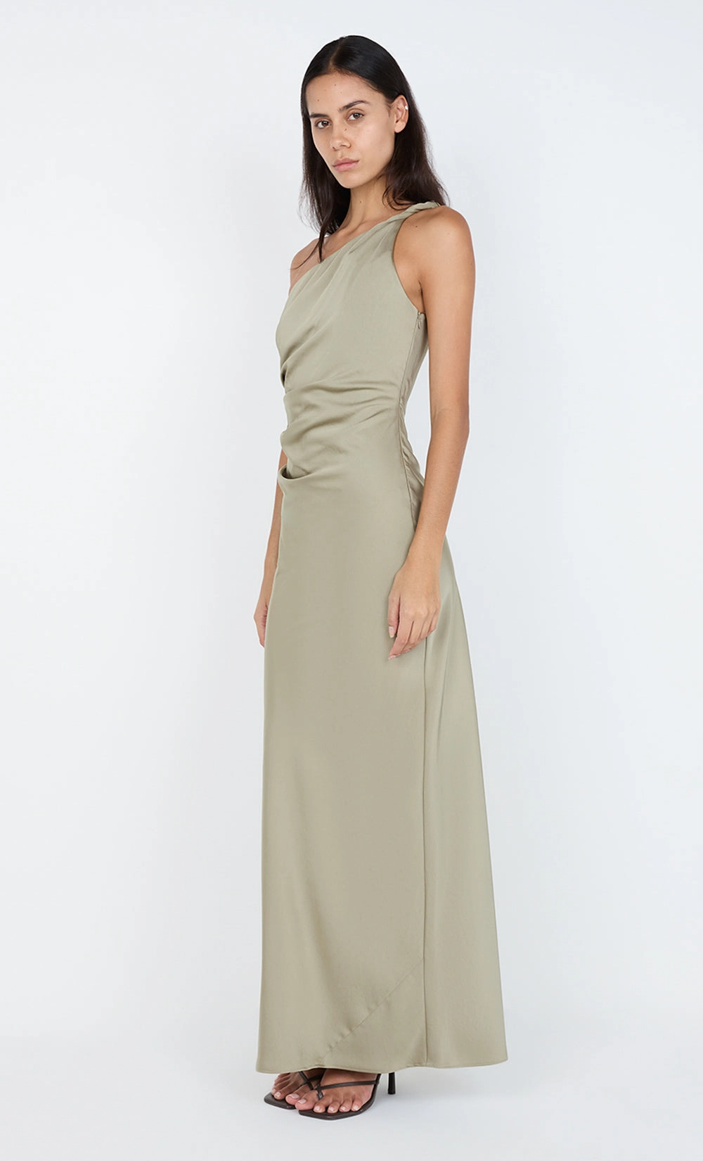 LUNETTA ASYM DRESS - SAGE City Friendly