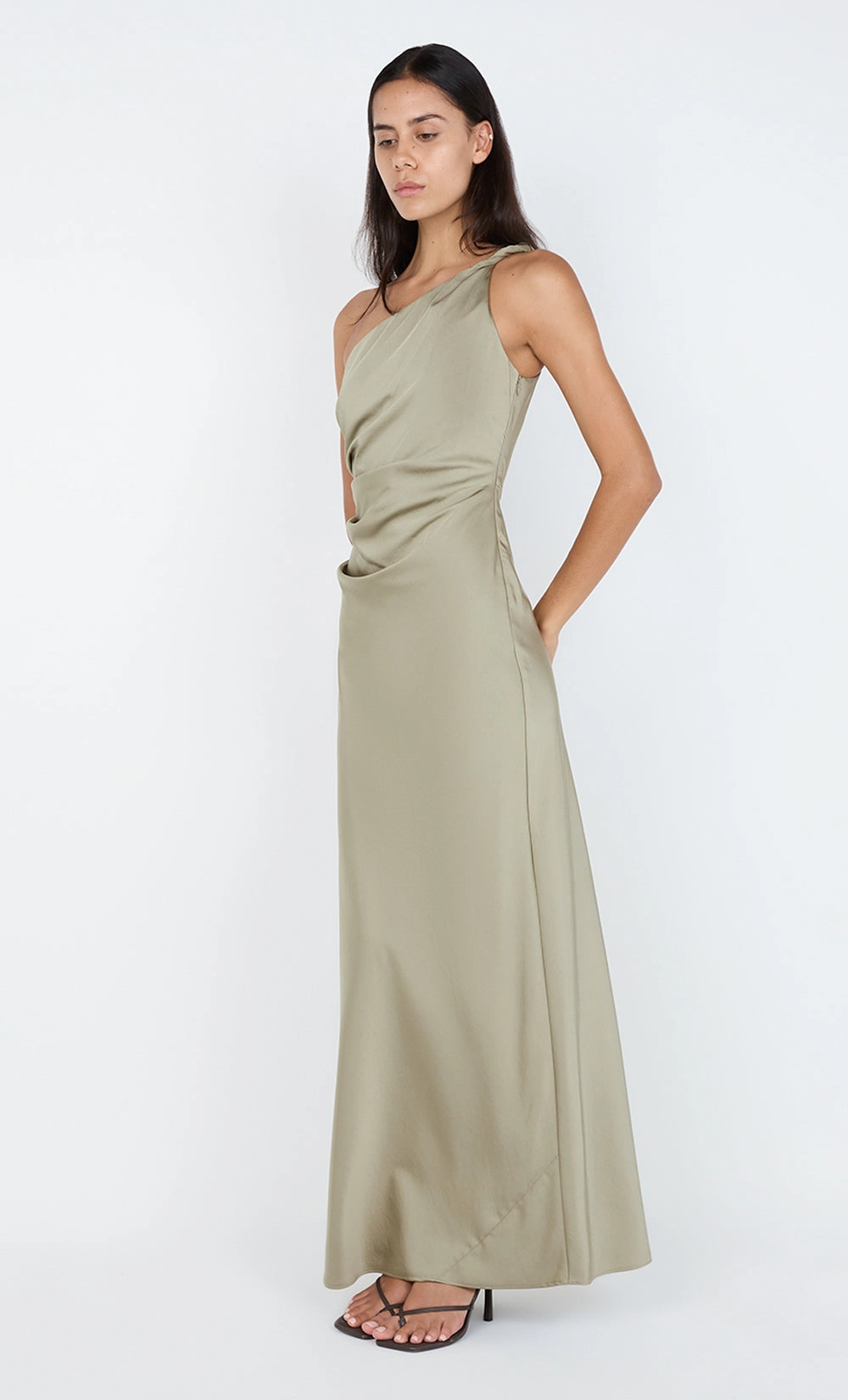 LUNETTA ASYM DRESS - SAGE Confident Touch