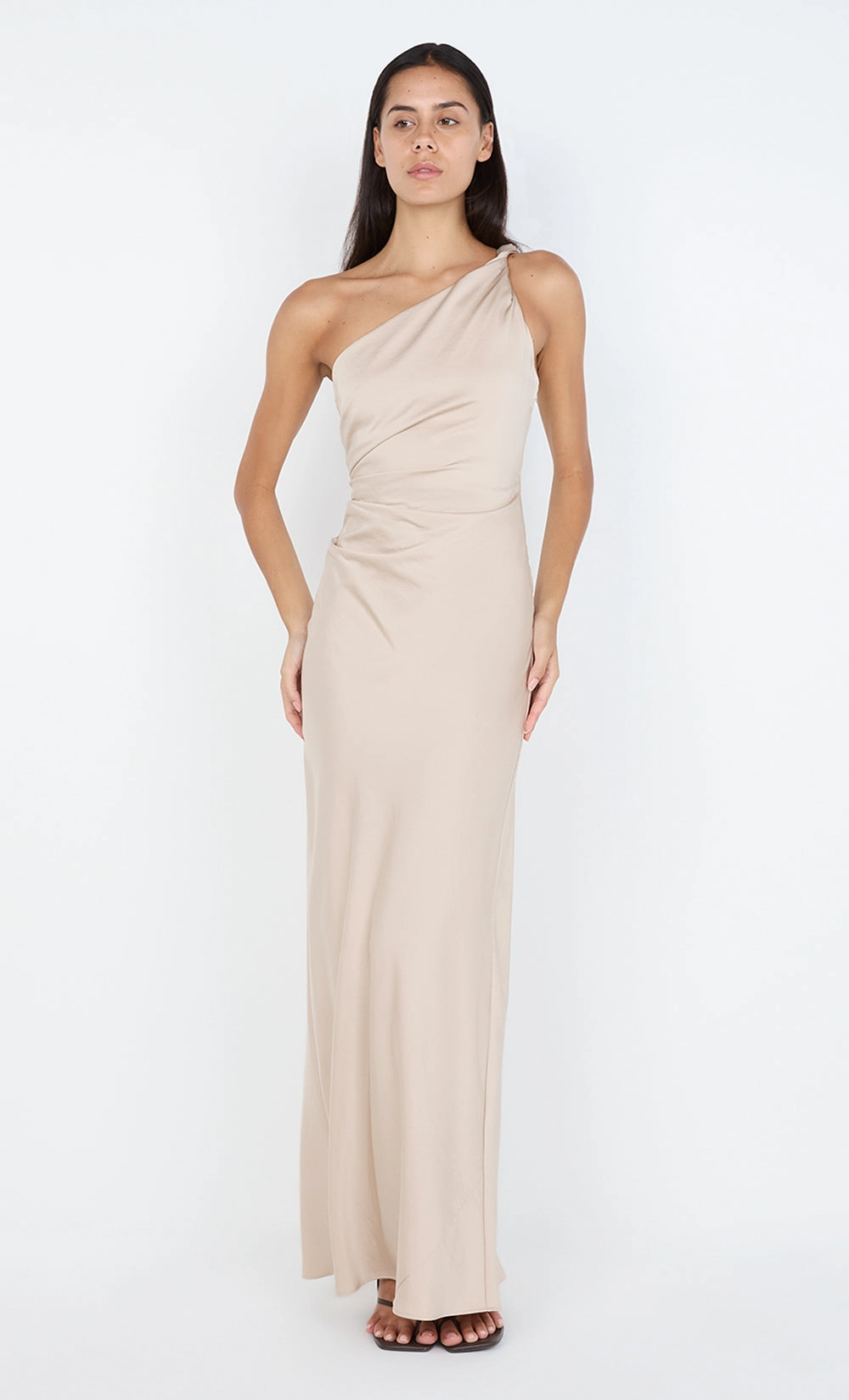 LUNETTA ASYM DRESS - SAND Layered Style