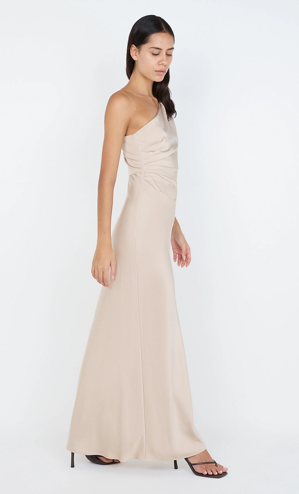 Summer Air Olive Tone LUNETTA ASYM DRESS - SAND
