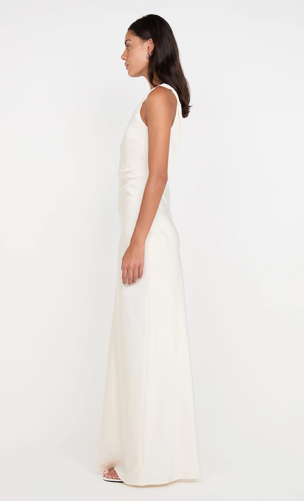 Light Elegance Urban Minimalism LUNETTA TWIST STRAP DRESS - CREAM