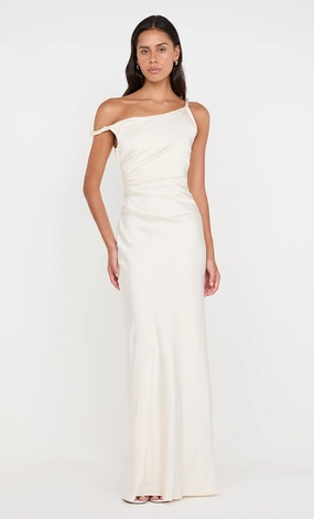 Fluid movement LUNETTA TWIST STRAP DRESS - CREAM