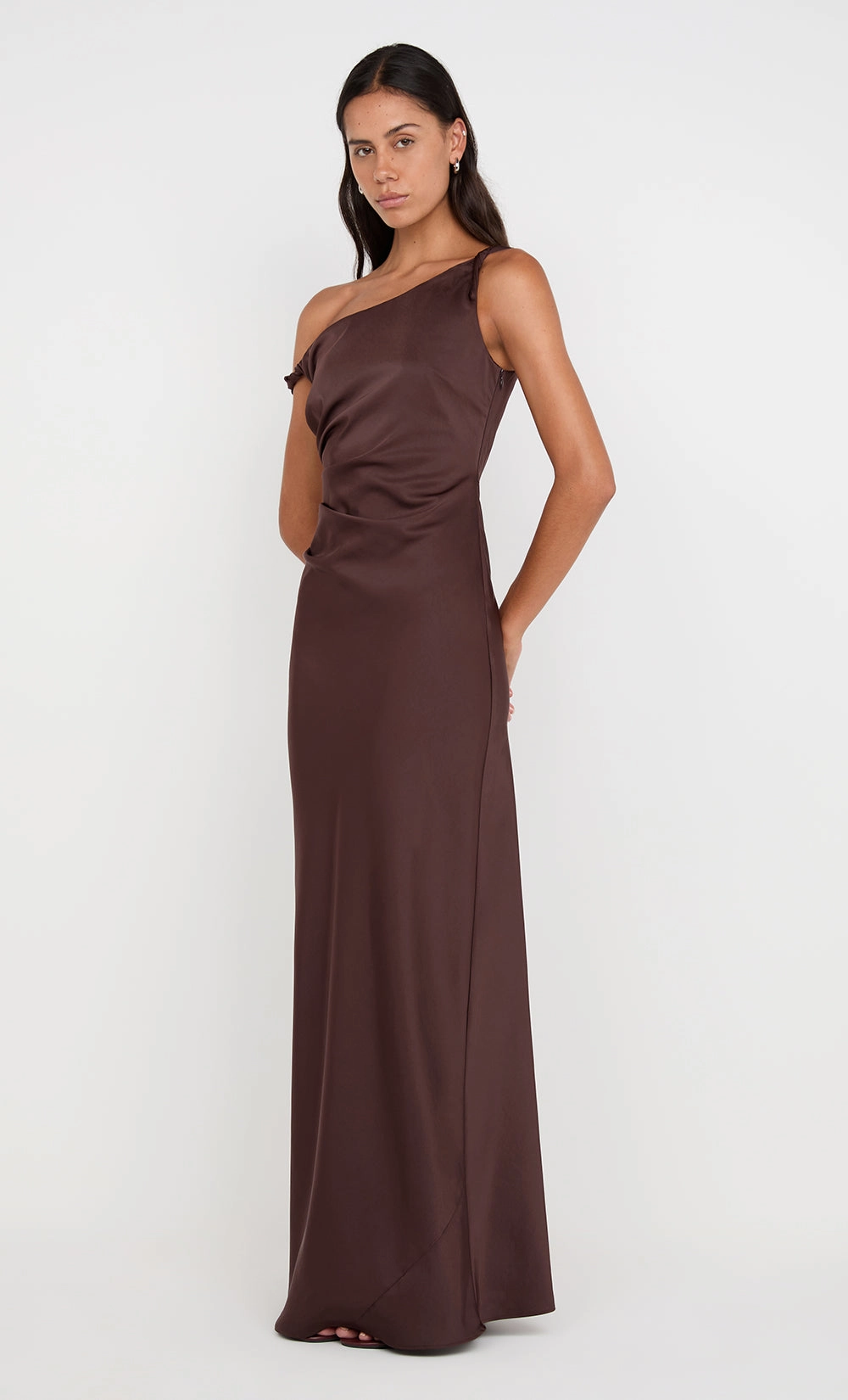LUNETTA TWIST STRAP DRESS - DARK CHOCOLATE Natural Flow