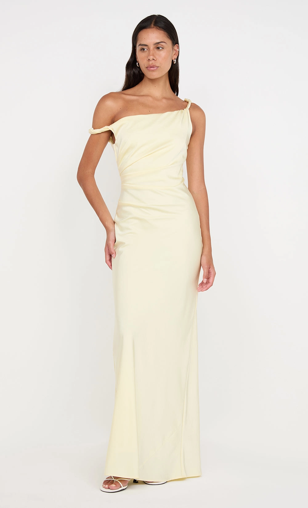 Structured Fit LUNETTA TWIST STRAP DRESS - ICE YELLOW