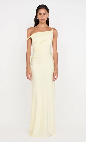 LUNETTA TWIST STRAP DRESS - ICE YELLOW Free Step Clean Fit