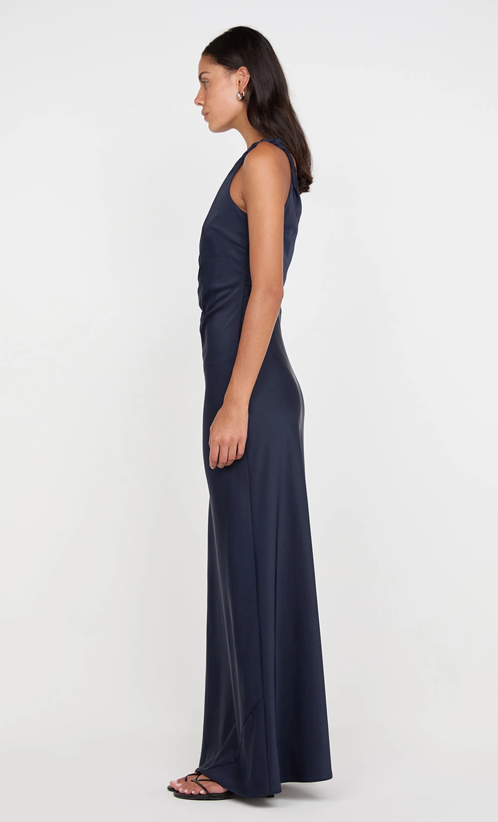 Office Tone Sleek Waistband LUNETTA TWIST STRAP DRESS - INK