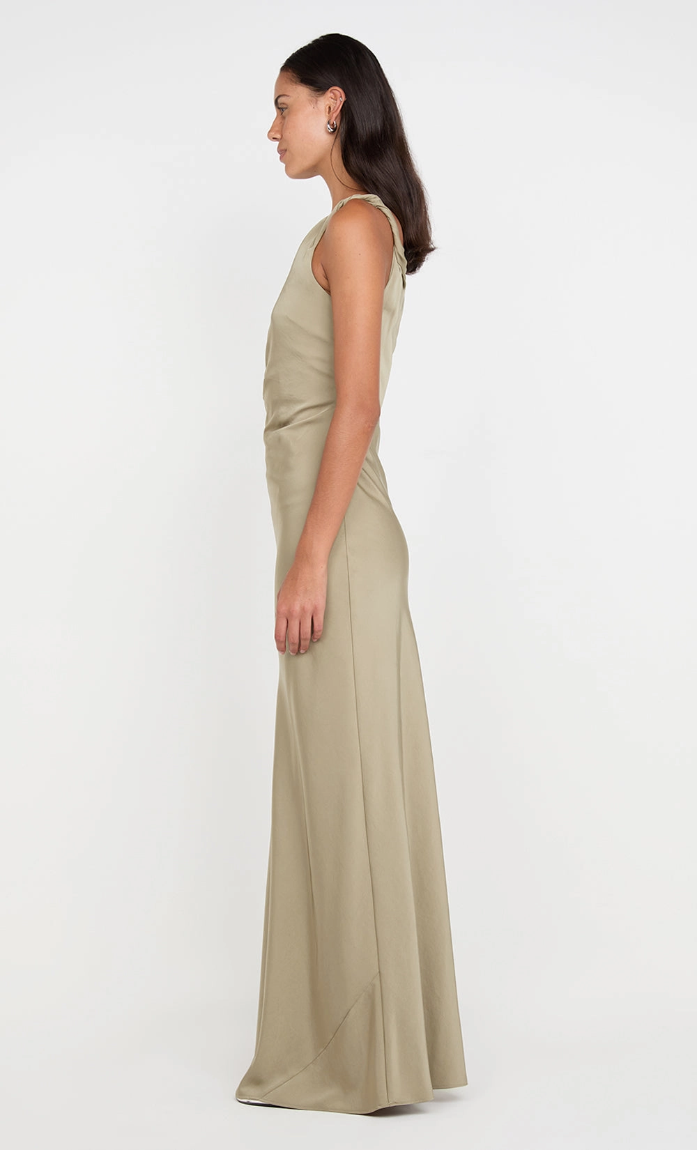 Comfortable travel dress LUNETTA TWIST STRAP DRESS - SAGE