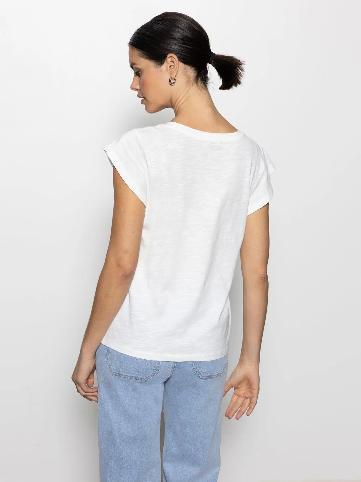 West Side Tee White Practical Design Organic Cotton