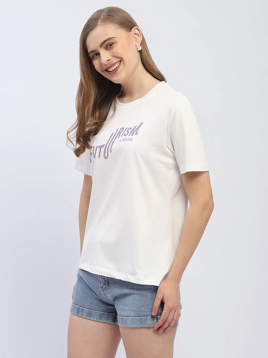 Comfy All-Day All-Season Comfort Madame Typography White Regular T-Shirt