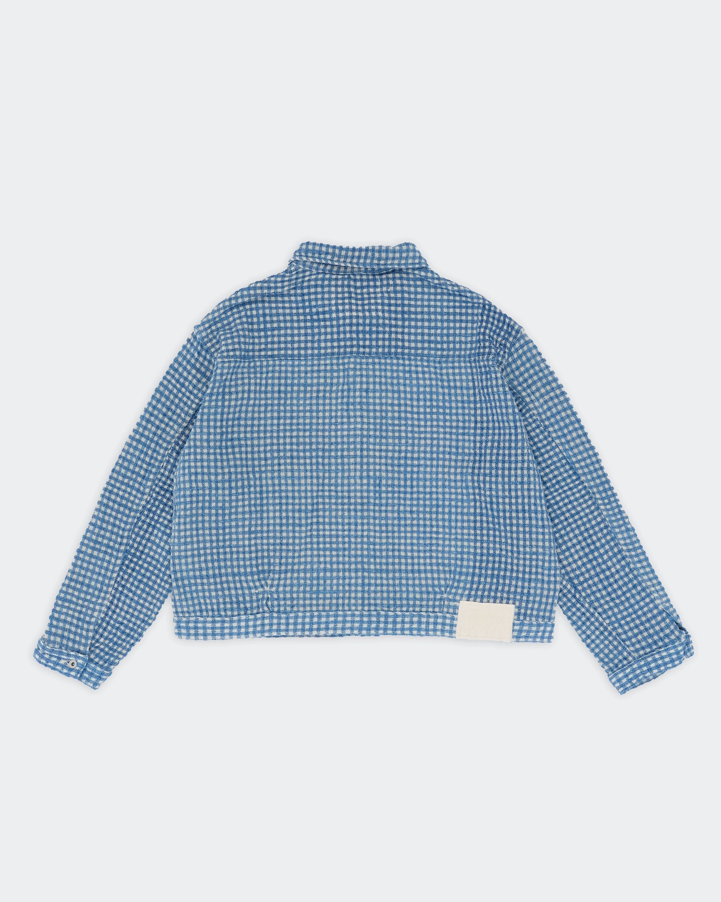 Comfy Wear High Waist Sundae Jacket - Indigo Wobbly Waffle