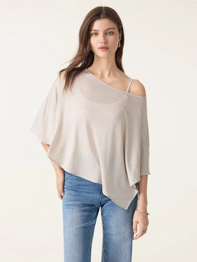 Lyocell Wool Semi-Sheer Cape Top RecycledBlend Layered Ventilation Zones