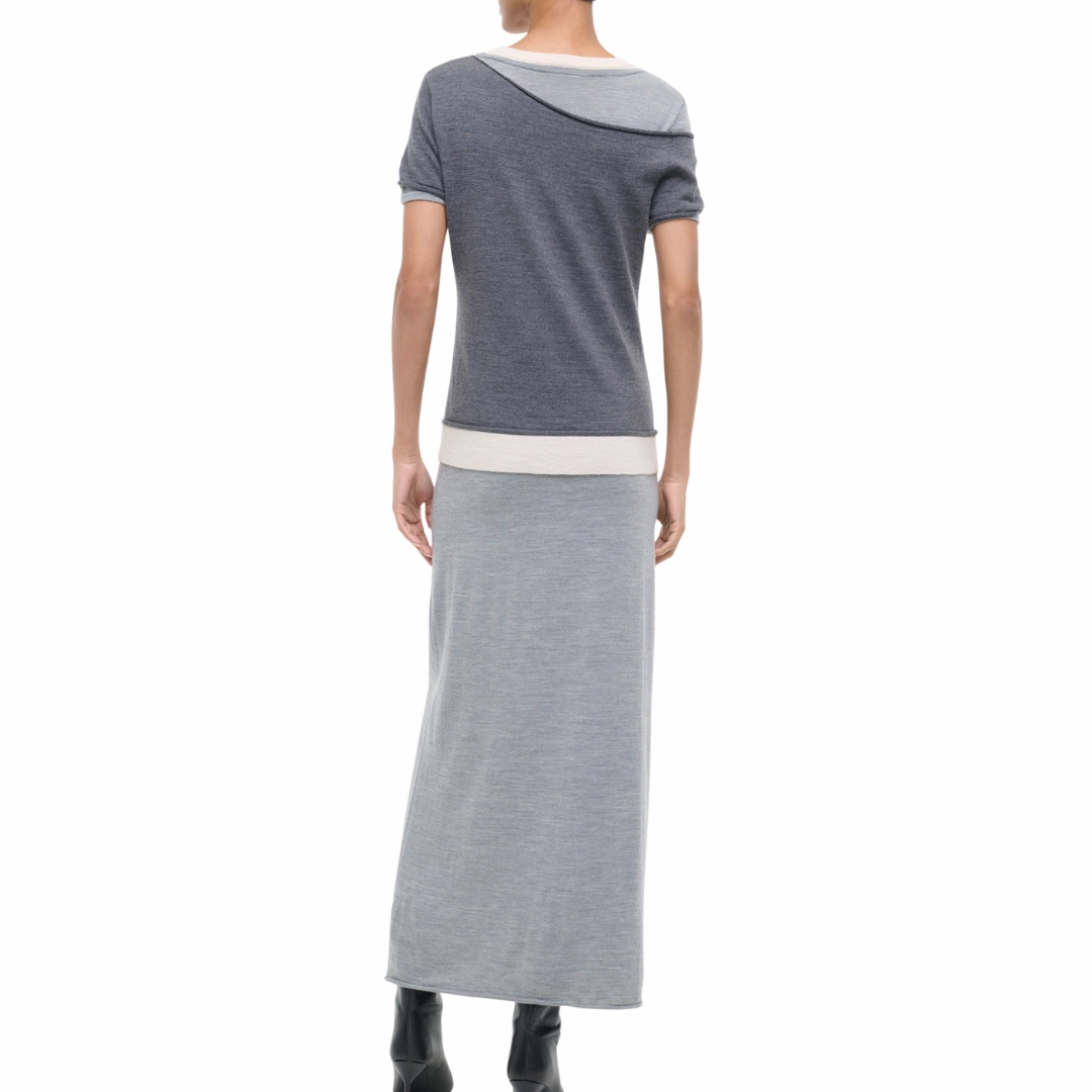 Silky-Lining Bare Glow Lyric Layered Sweater Dress