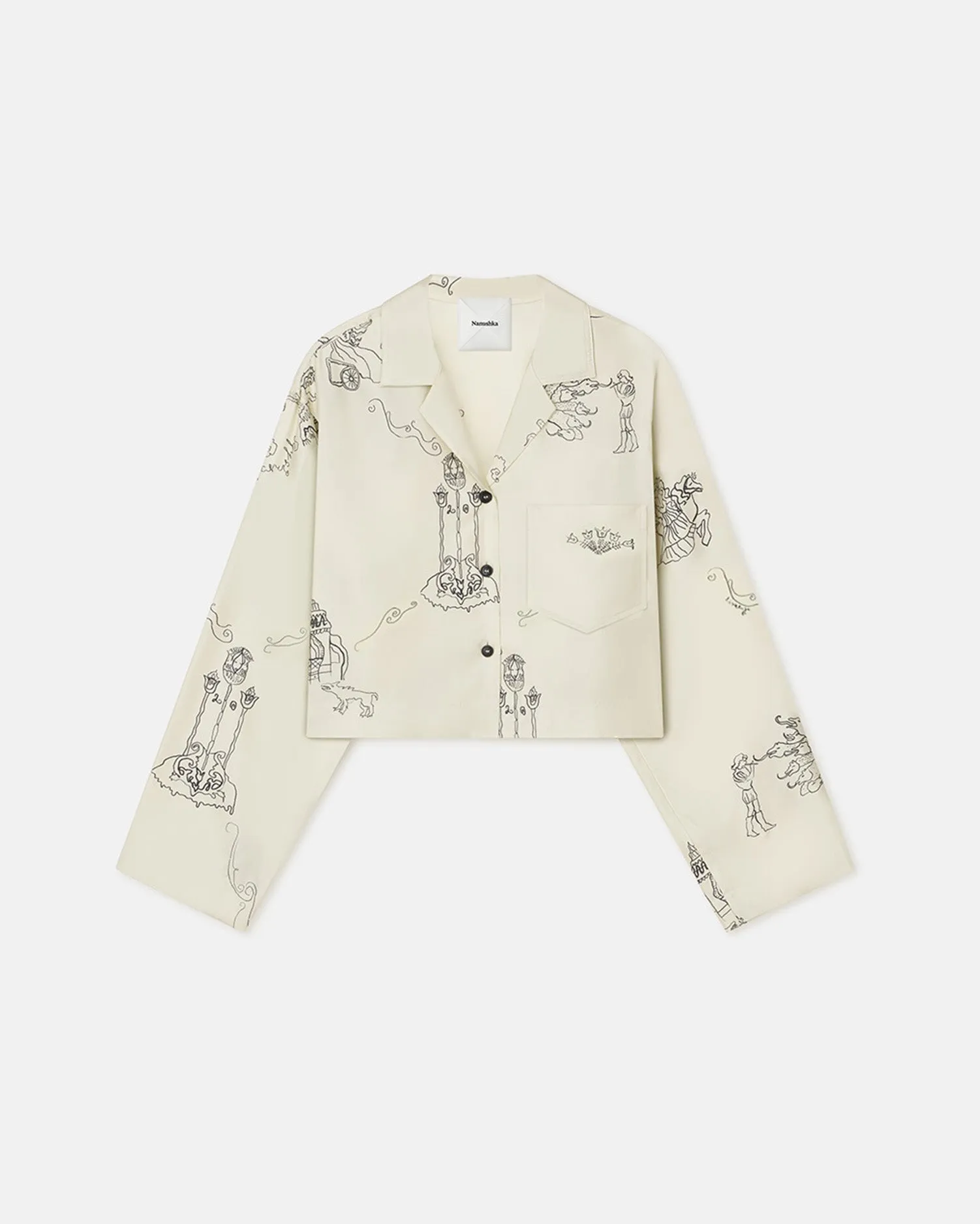 Vally - Cropped Silk Twill Shirt - Folktale UV Protection Fabric