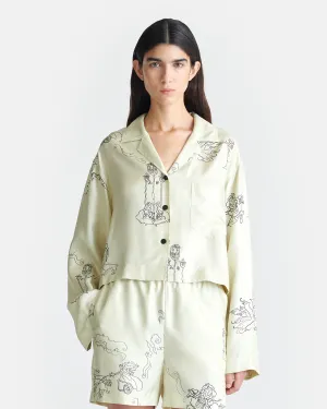 Summer Fashion DIY project Vally - Cropped Silk Twill Shirt - Folktale