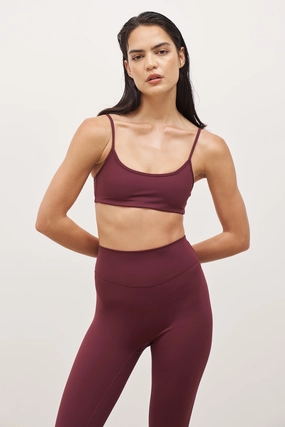 Antibacterial Fabric Resilient Elasticity Base Sculpting Cami Bra - Merlot