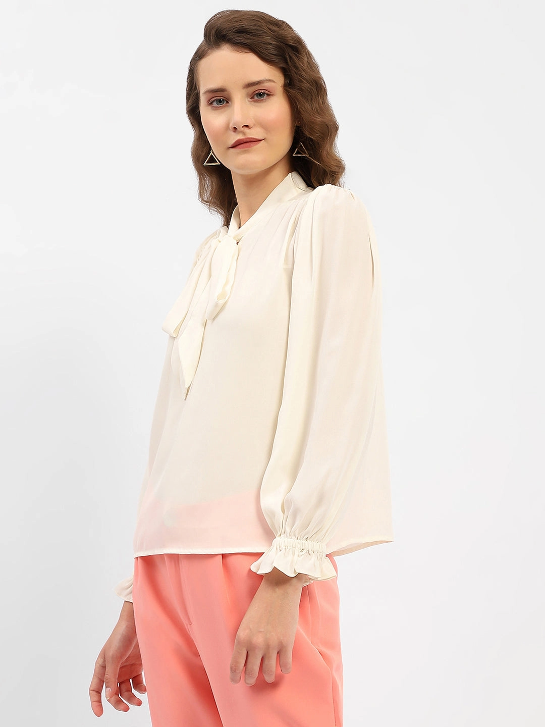 Madame Applique Adorned Off-White Shirt Country Charm Hooded Option