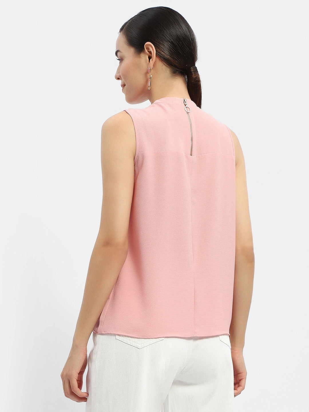 Madame Applique Adorned Pink Shimmer Top StaticResistant Material