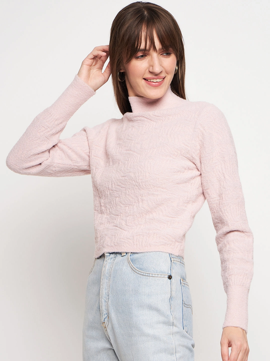 Chilly Ready Winter Must-Have Knit Madame Baby Pink Sweater