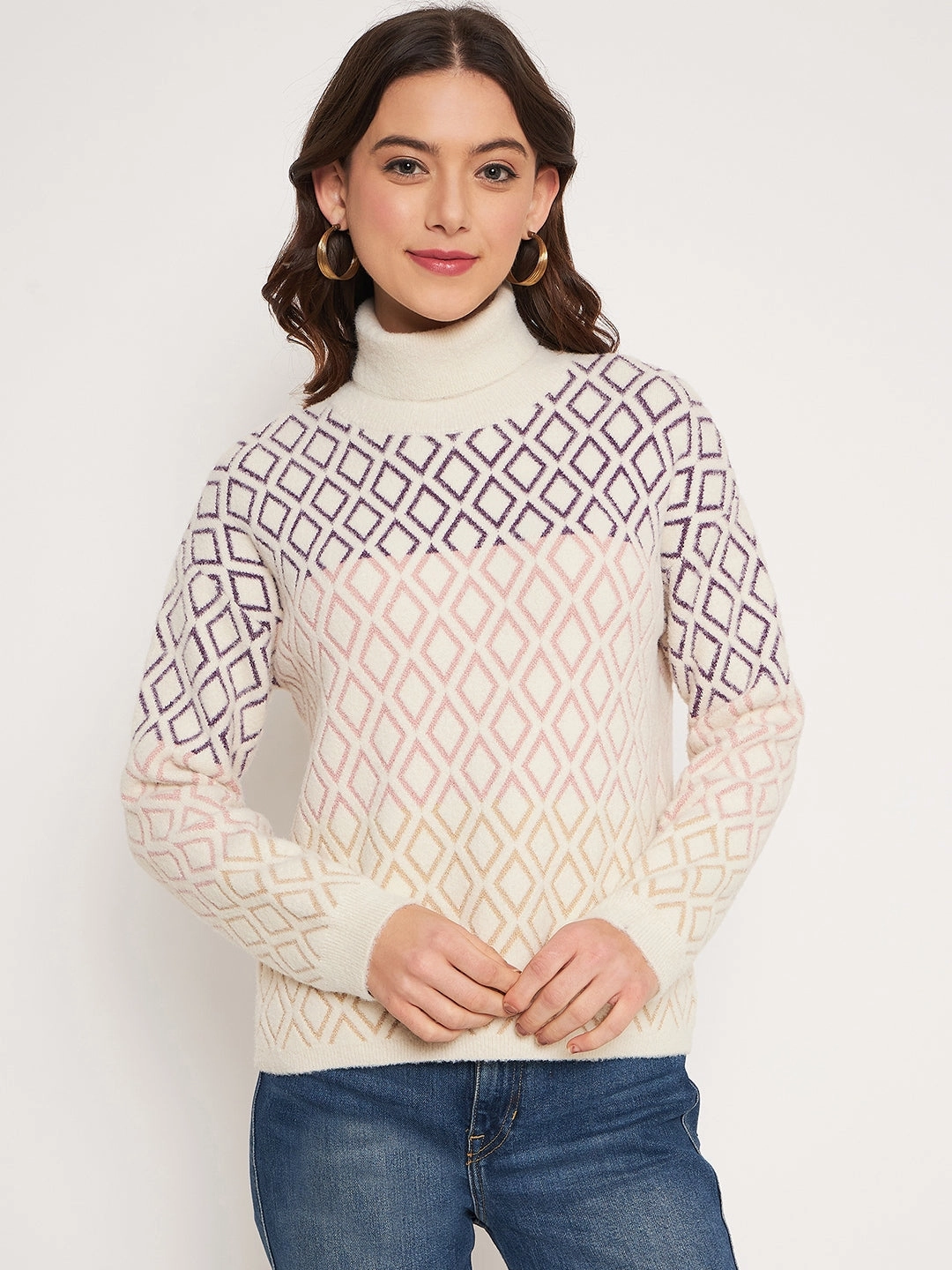 Madame Beige High Neck Sweater Fashion staples
