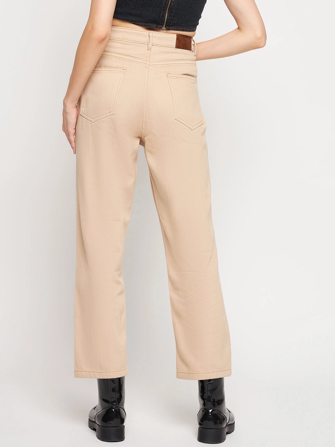 Soft Touch Weekend Style Casual Parent Style Madame Beige Straight Fit Denim