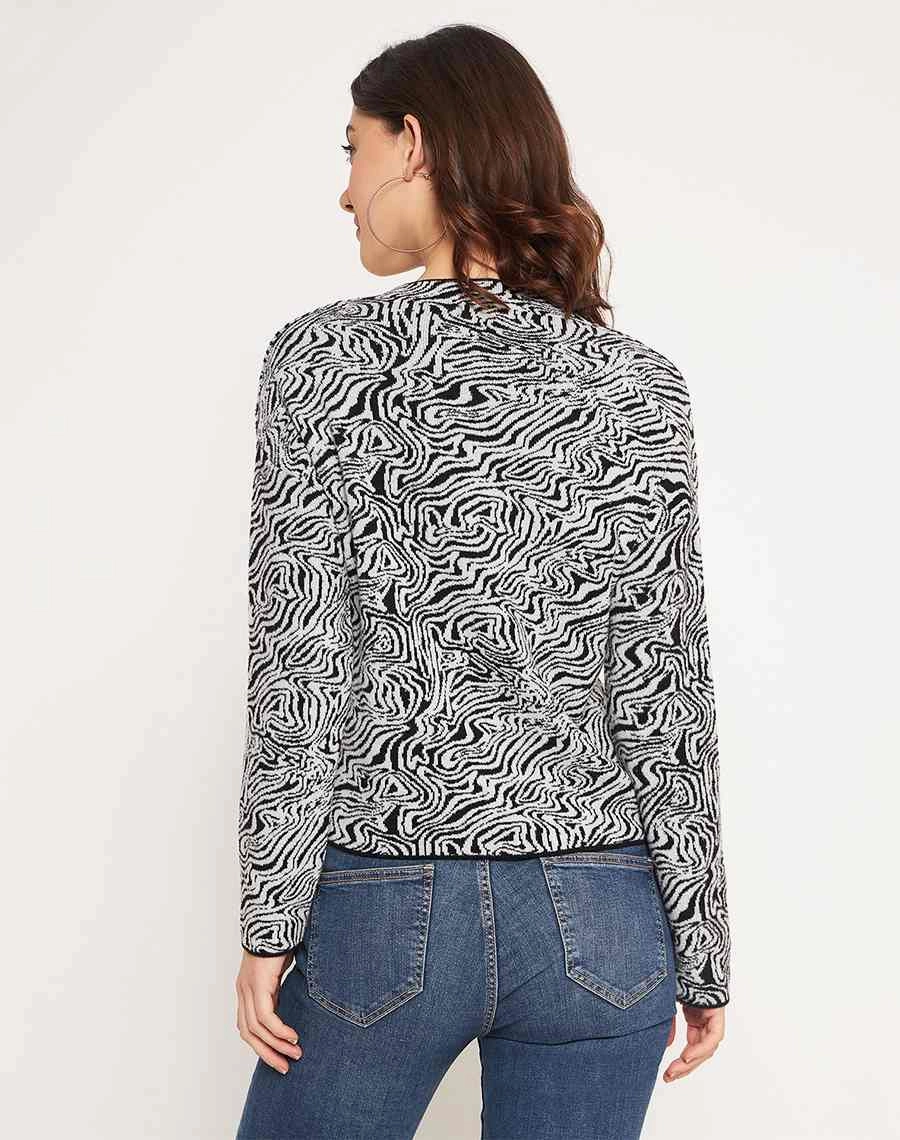 Madame Black Animal Print Sweater Chilly Look