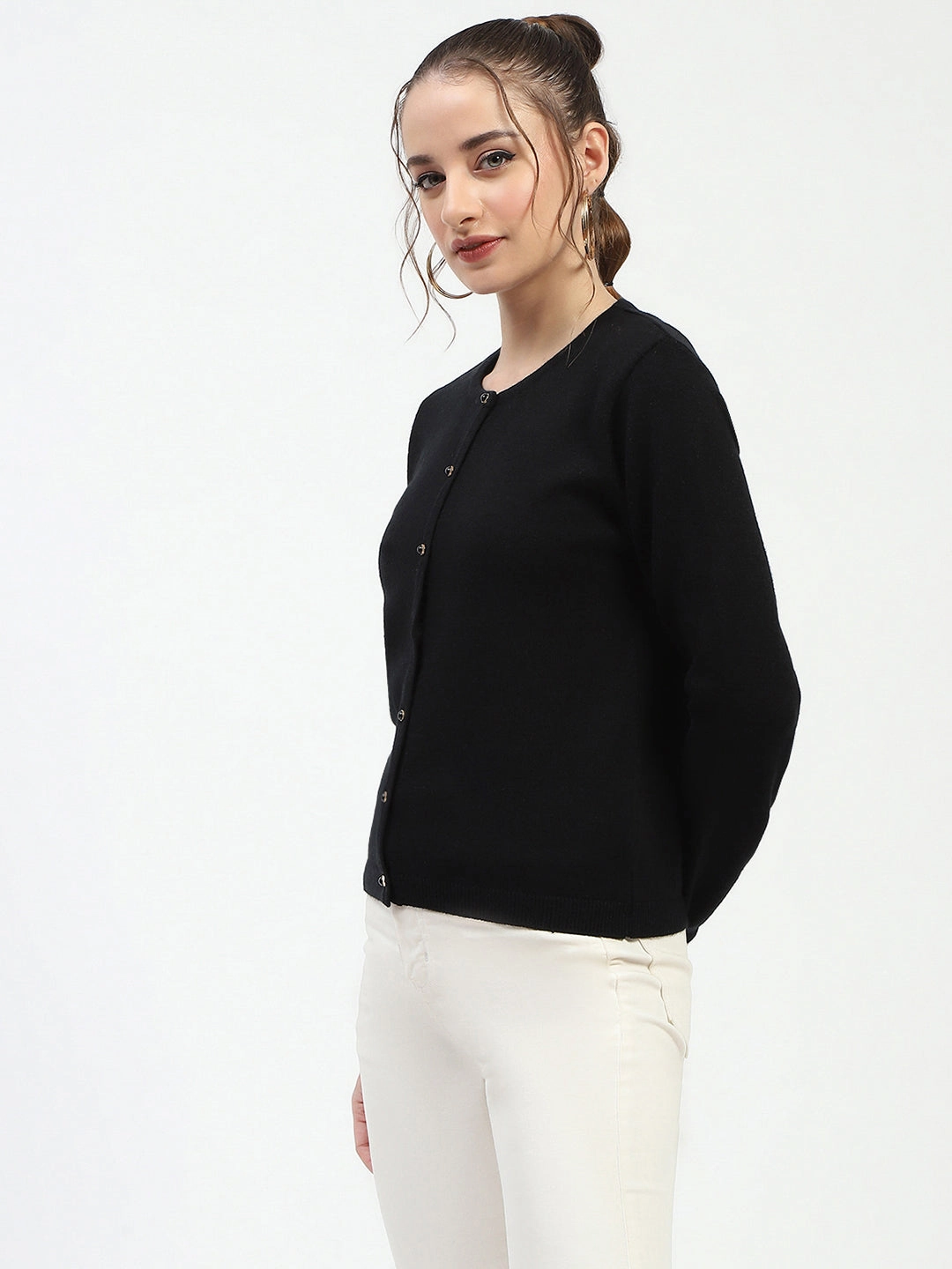 Thermal Insulation Tech Madame Black Button-Up Cardigan
