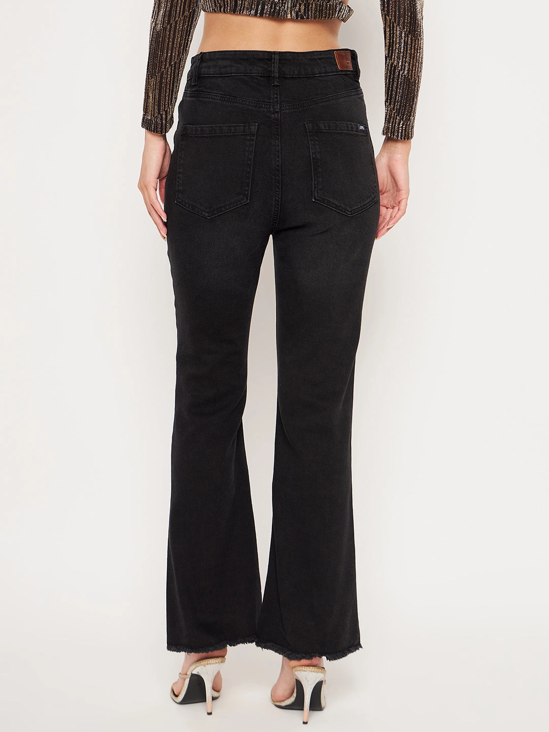 Madame Black Denim Reinforced Pockets Clean Silhouette