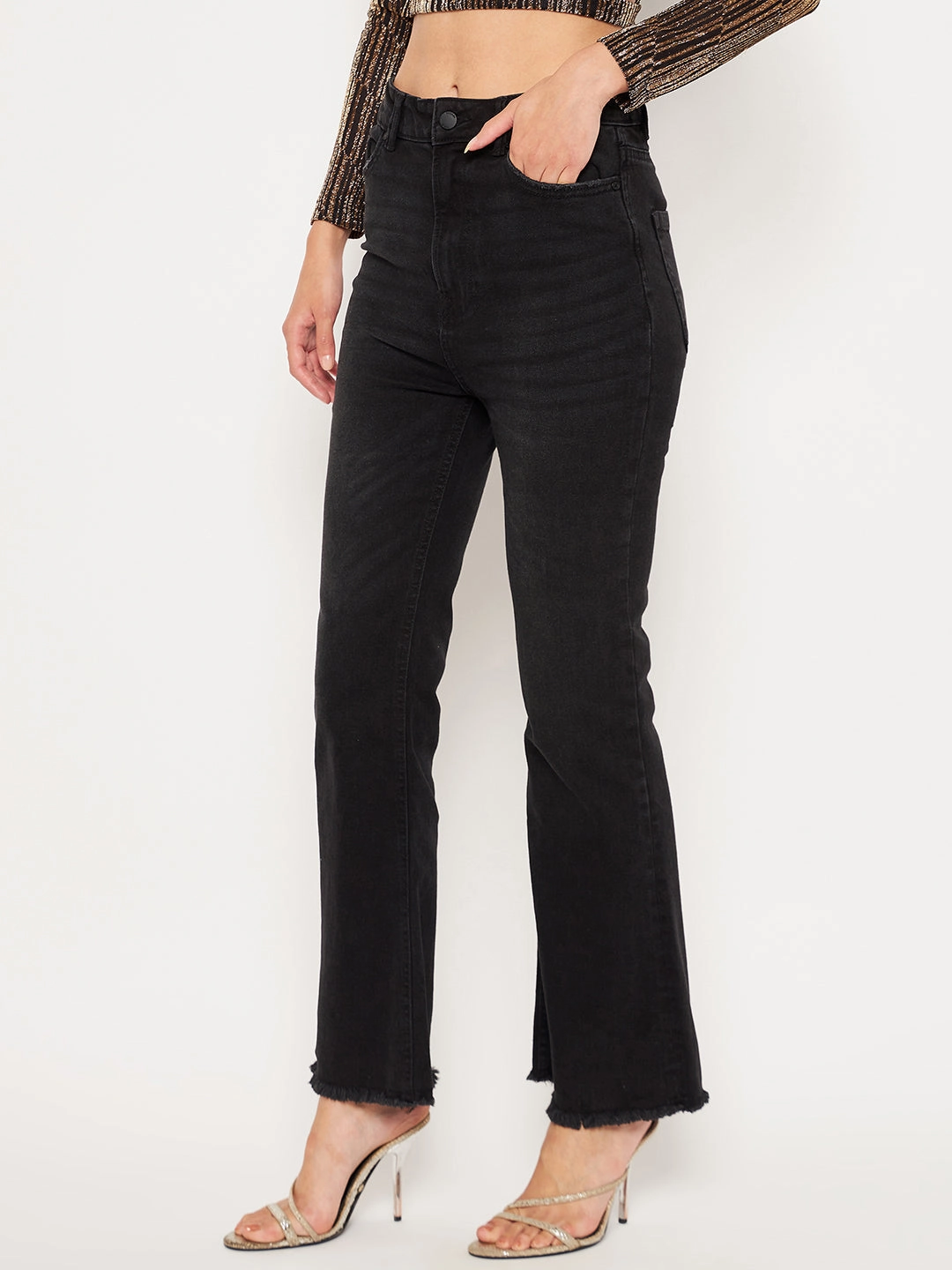 Madame Black Denim Smooth Texture