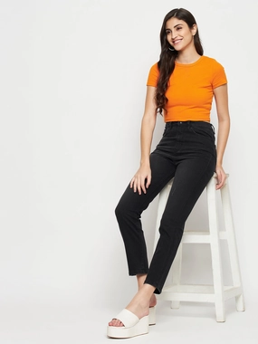 Madame Black Denim Casual Spring Mood Classic Wear