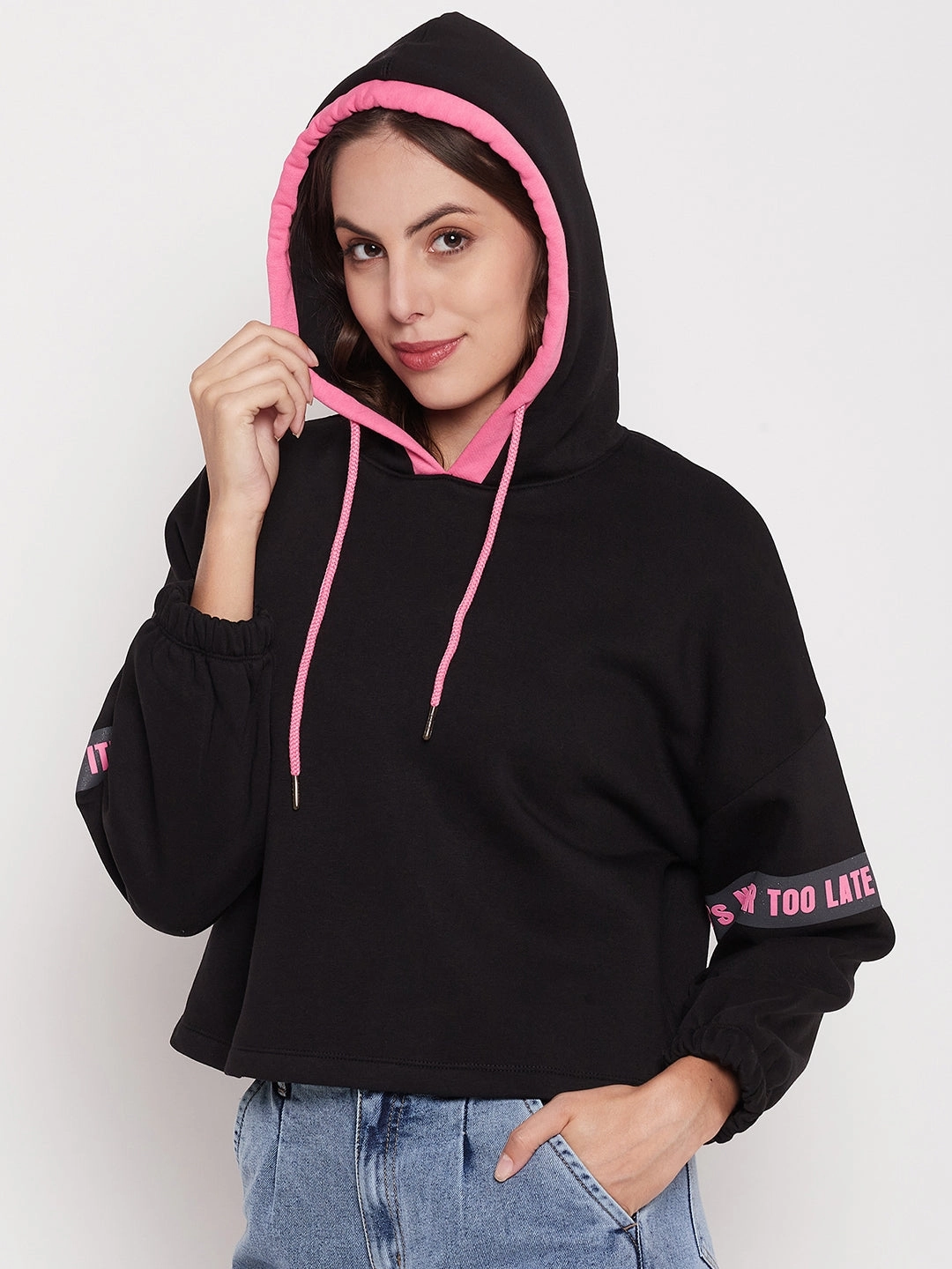 Warm Hoodie Madame Black Hooded Sweatshirt