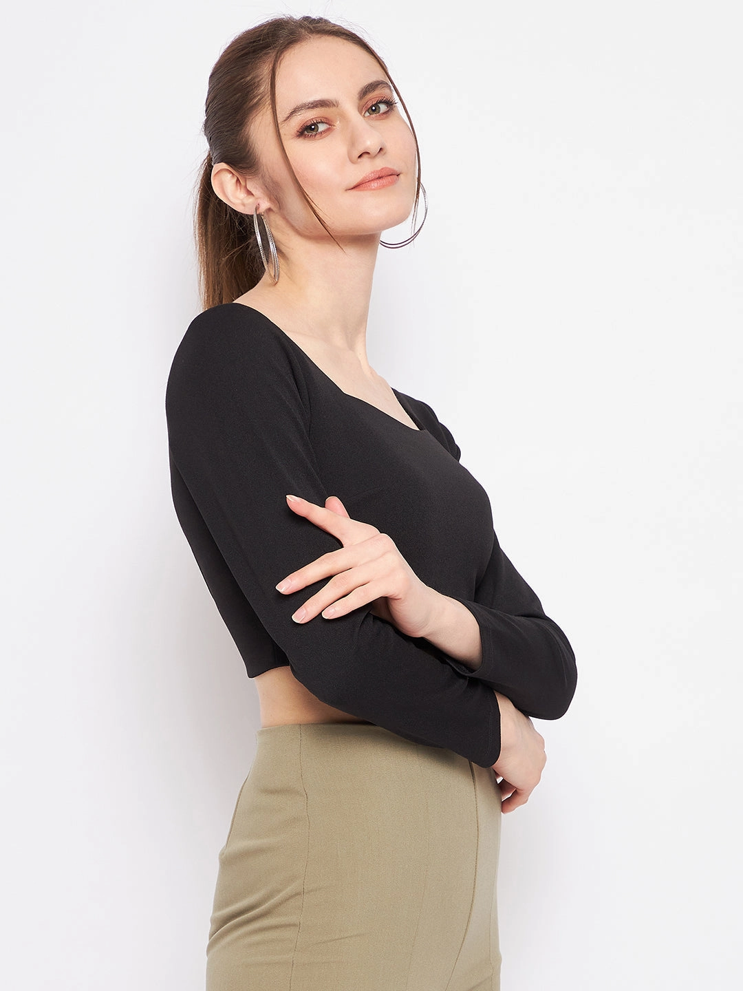 Madame Black Square Neck Top Easy to Wear