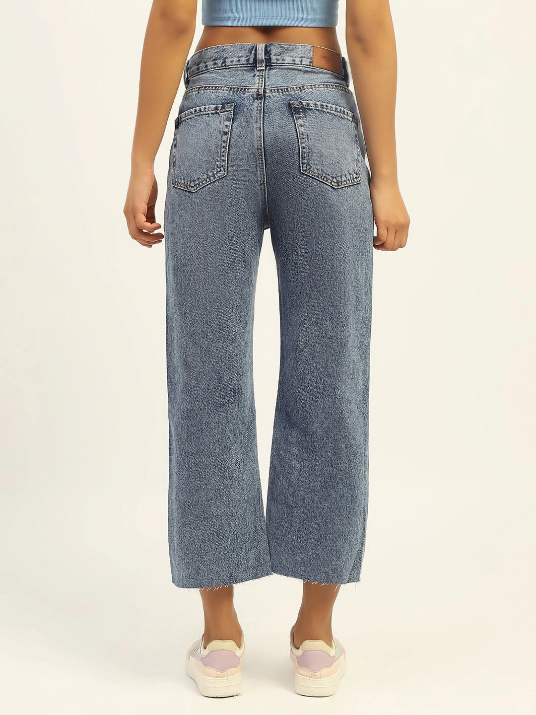 Madame Blue Boyfriend Fit Cotton Denim Timeless Wear Breathable Minimalist