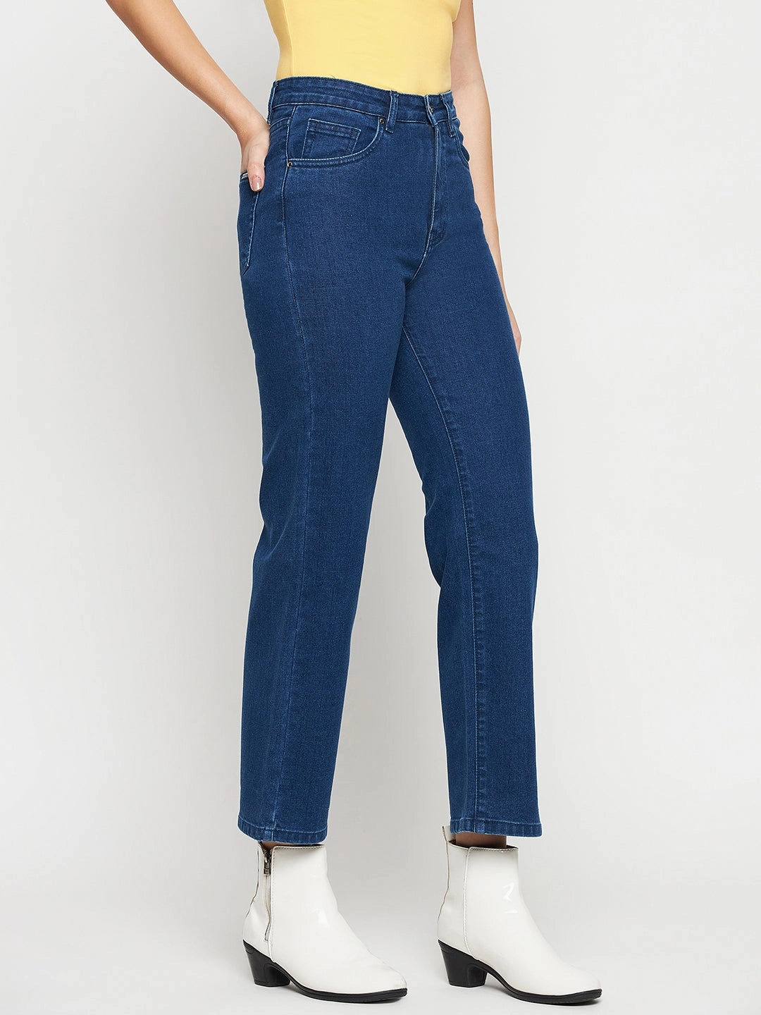 Madame Blue Denim Minimal Fading Outfit Combo