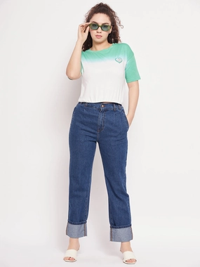 Madame Blue Denim Minimalist Pocket Design Durable Triple Stitched Seams