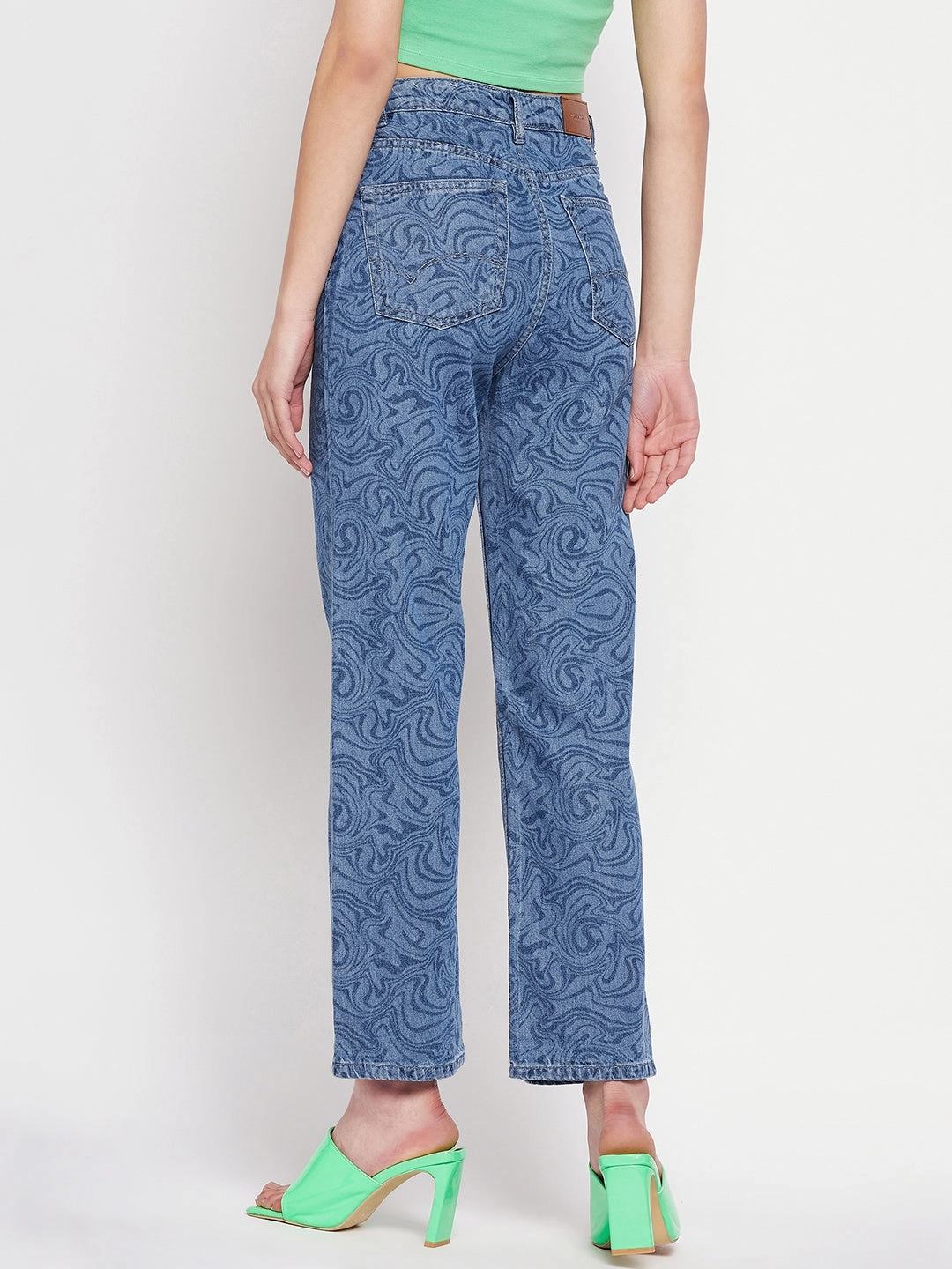 Plain Favorite Smooth Texture Madame Blue Printed Denim
