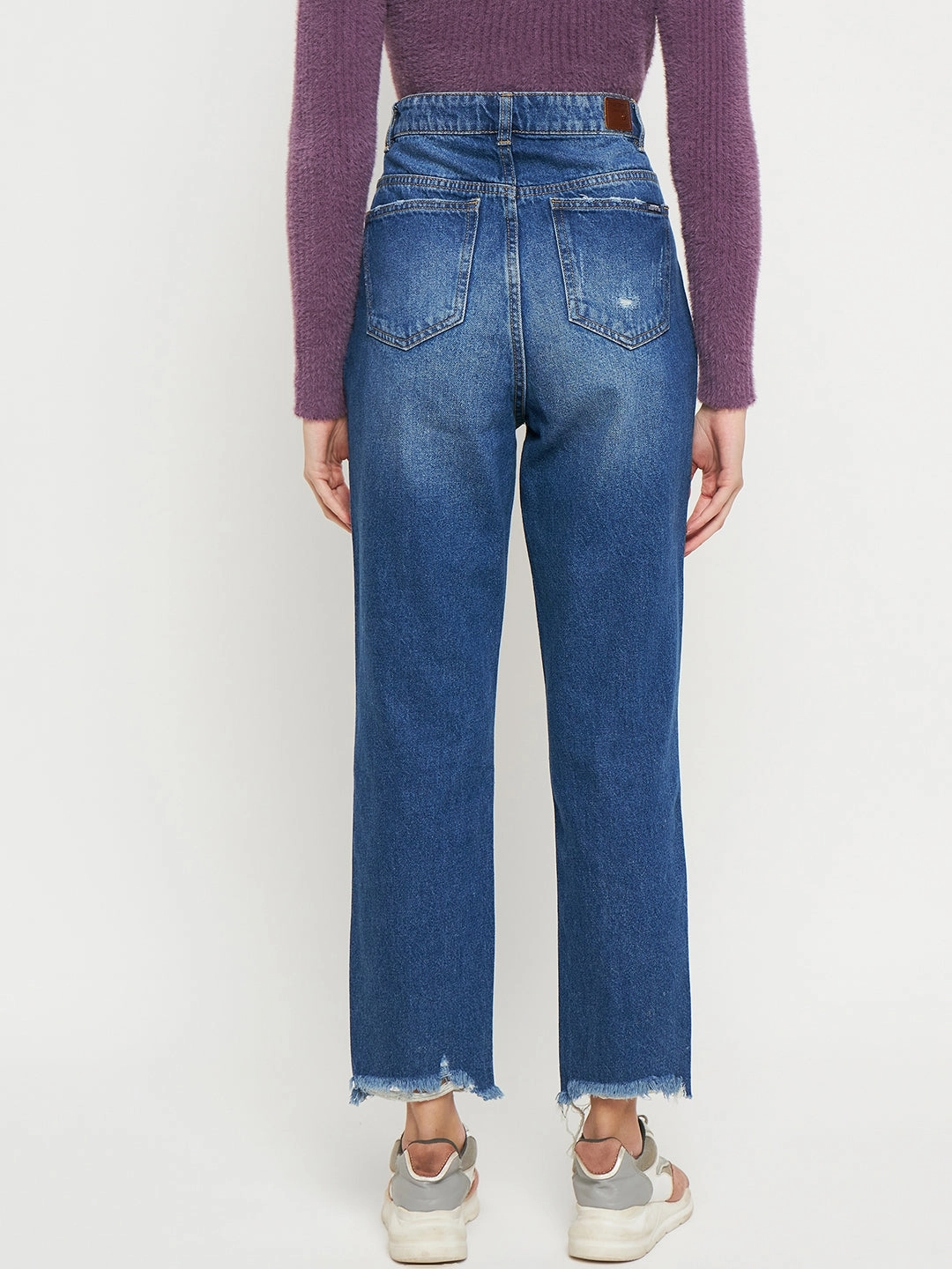 Weekend Style Outdoor Adventure Madame Blue Straight Fit Distressed Jeans