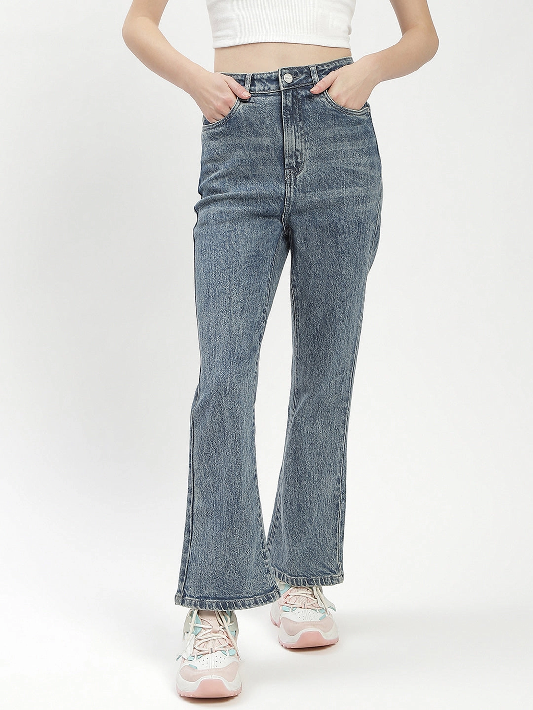 Madame Blue Whiskered Flared Jeans Weekend Warrior Creative Look Modern Contemporary Cut