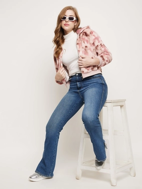 Comfortable Layers Madame Blush Fleece Tie-Dye Hooded Sweatshirt