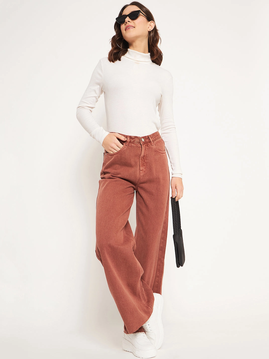 Madame Brown Denim Durable Athlete Fit Travel Outfit