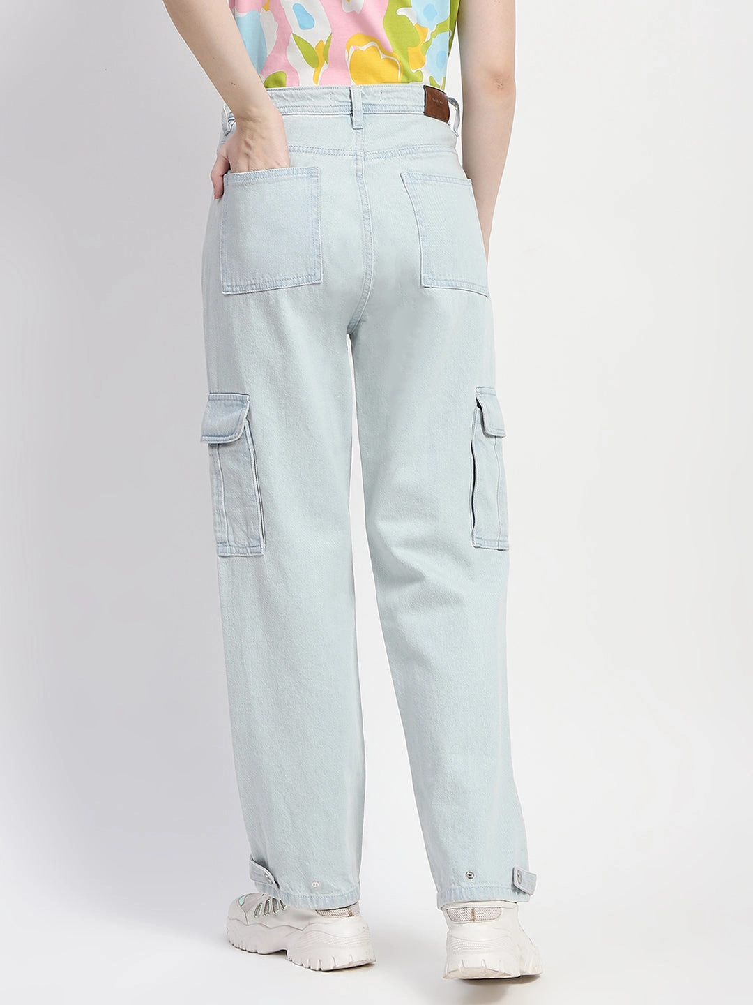 Madame Cargo Ice Blue Light Wash Denim Low Profile Zipper