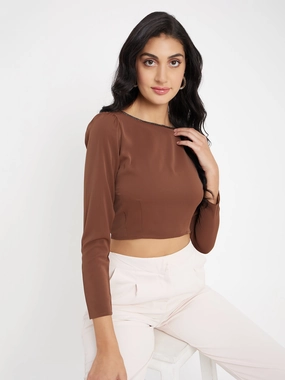 Madame Chocolate Crop Top SnagResistant Fabric