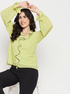 AllDay Comfort SoftTouchFinish Madame Citrus Ruffled Top