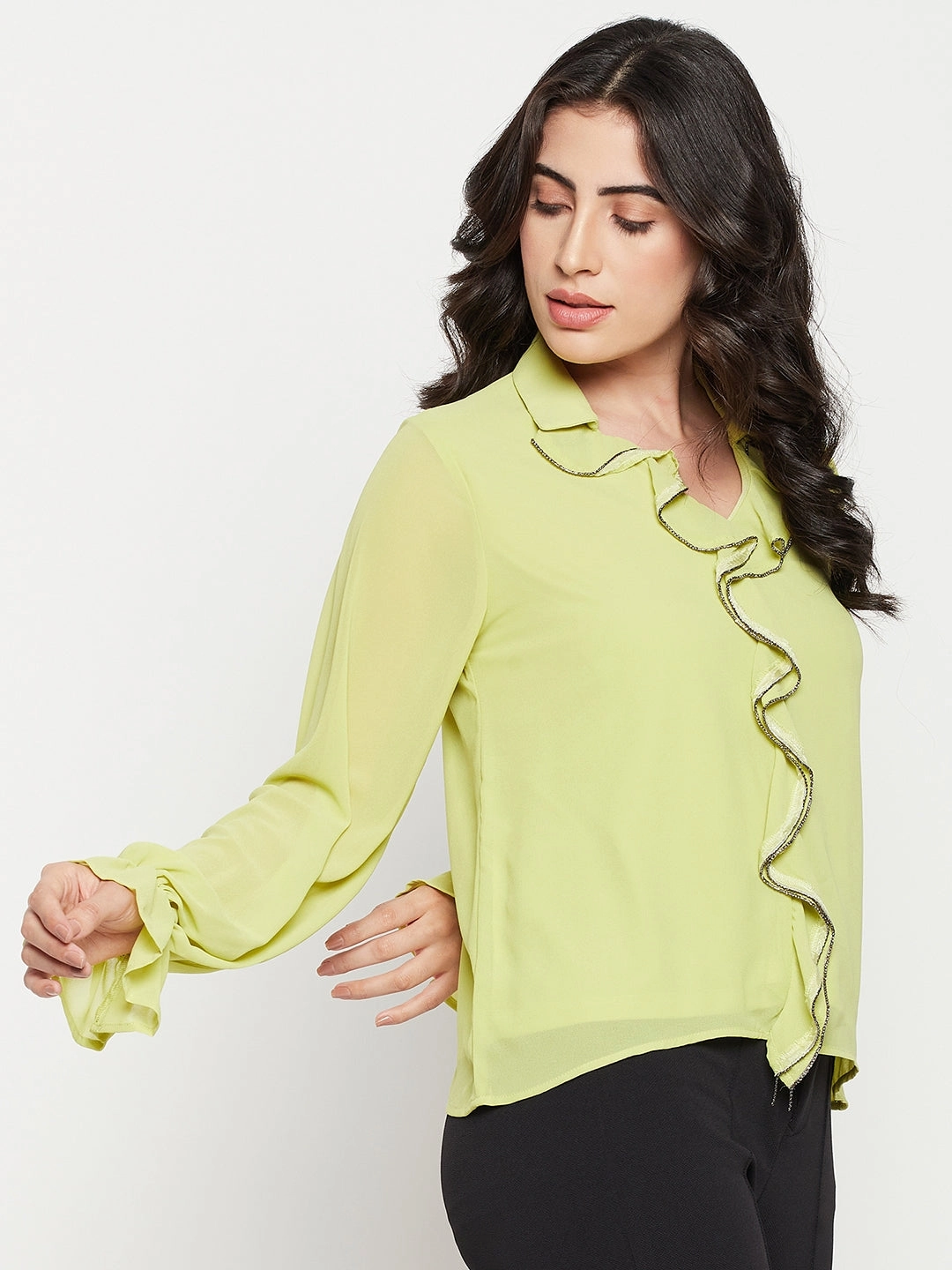 Madame Citrus Ruffled Top casual top