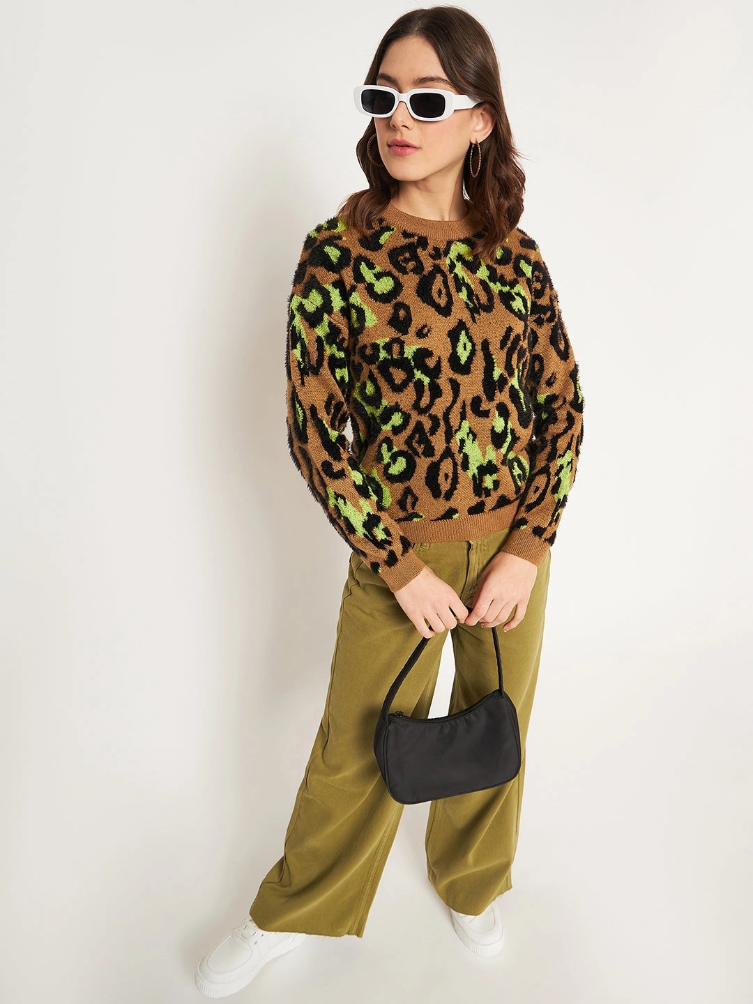Biodegradable Fiber Options Madame Coffee Animal Printed Sweater