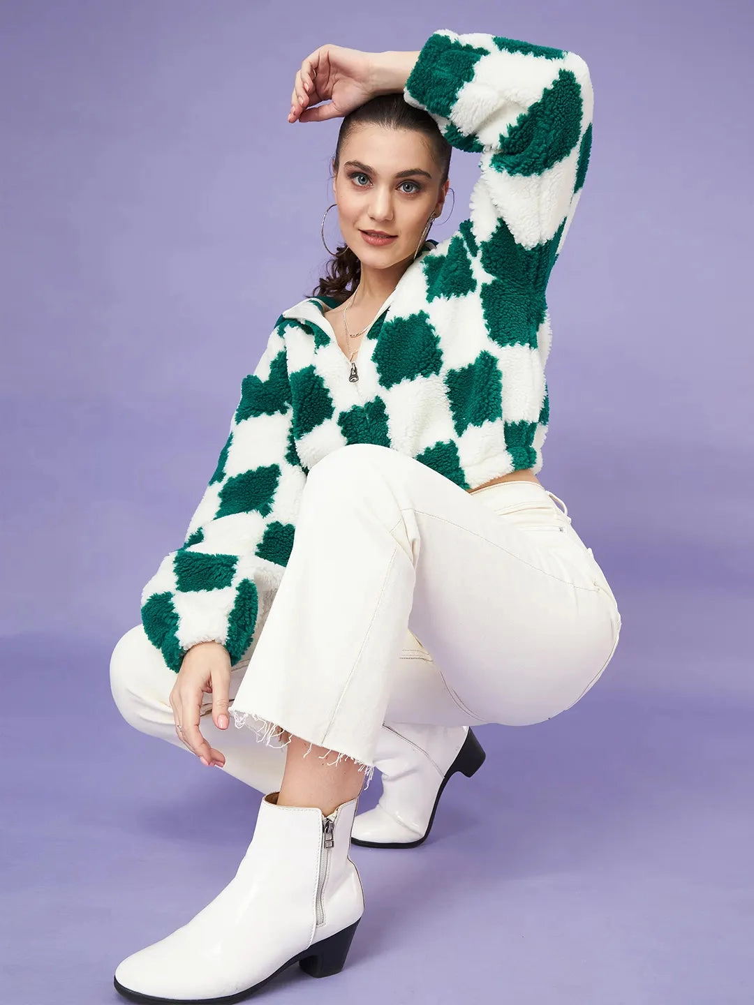 product customer retention Soft Comfort Madame Colour Blocked Bottle Green Sweatshirt