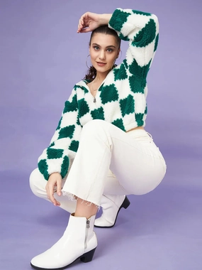 product customer retention Soft Comfort Madame Colour Blocked Bottle Green Sweatshirt