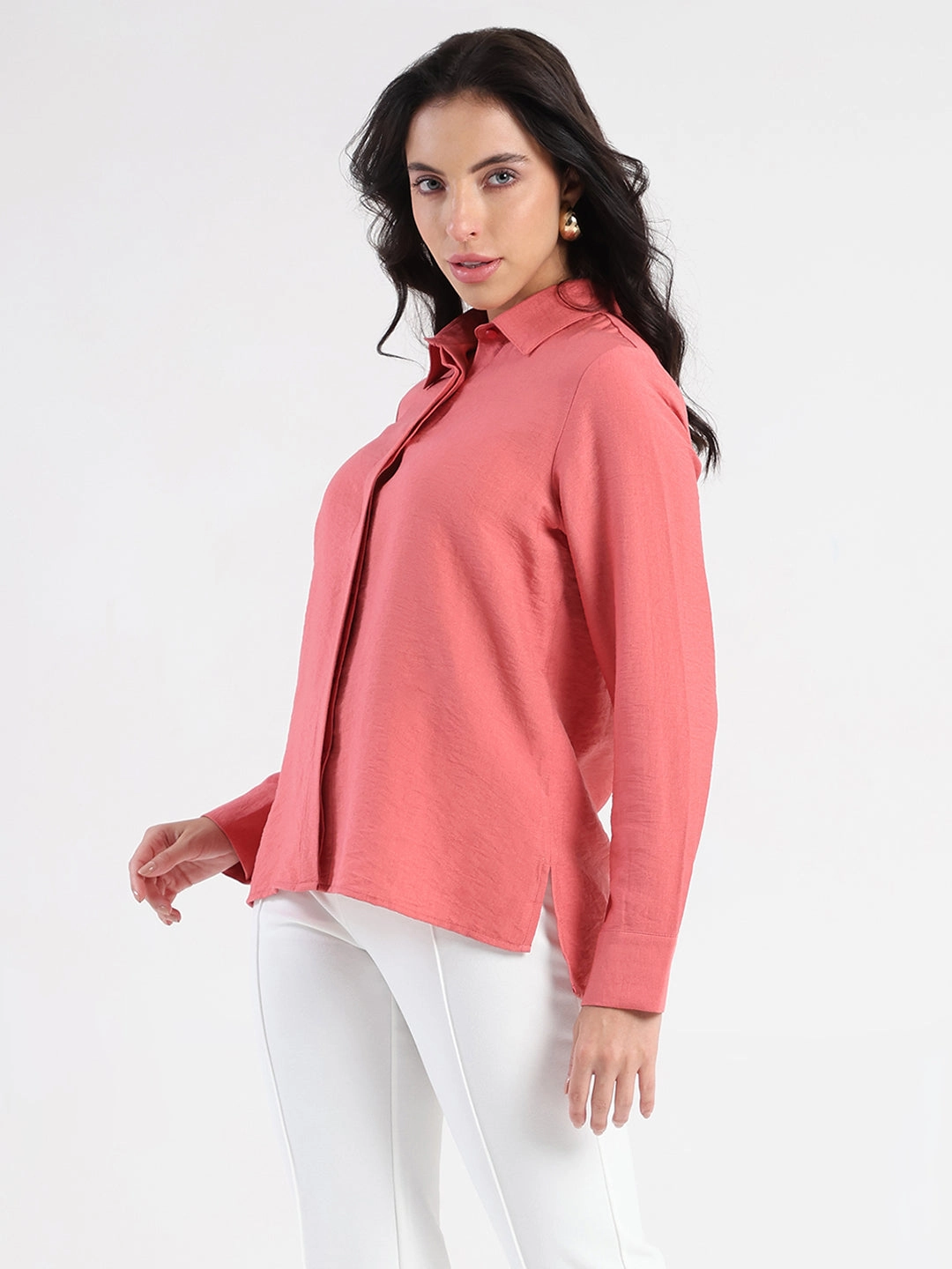 Madame Coral Rayon Blend Shirt Reinforced Elasticity Regular Fit