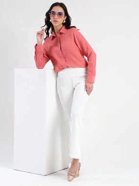 Short Sleeve Wrinkle-Free Madame Coral Rayon Blend Shirt